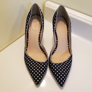 J. Crew polka navy and white polka dot heels - 8